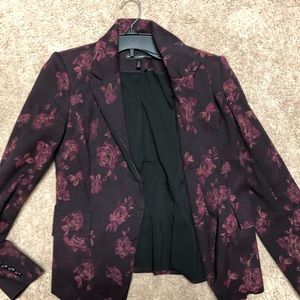 White House black market flower blazer